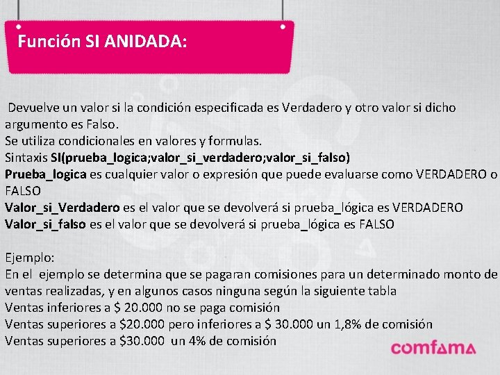 Función SI ANIDADA: Devuelve un valor si la condición especificada es Verdadero y otro