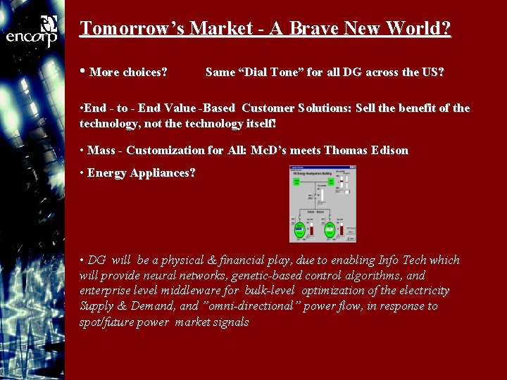 Tomorrow’s Market - A Brave New World? • More choices? Same “Dial Tone” for
