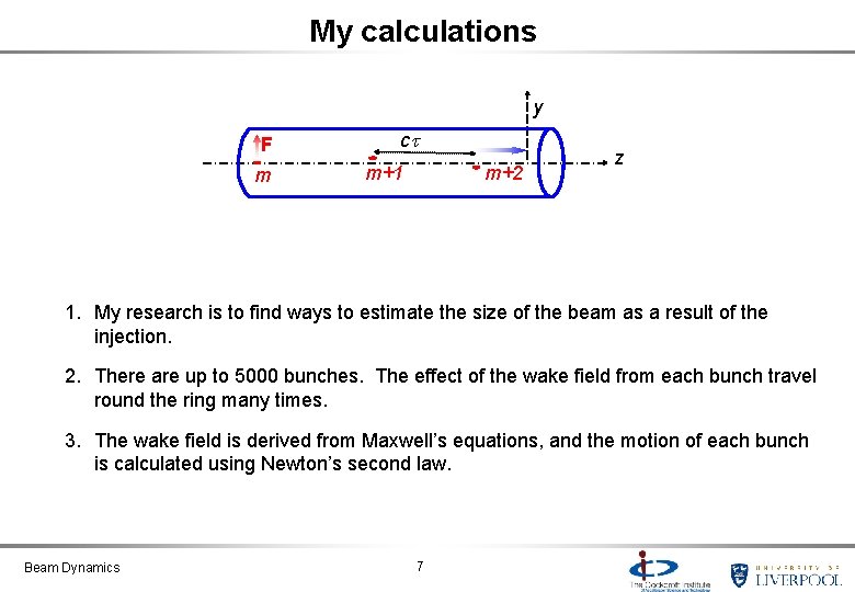 My calculations y F m ct m+1 m+2 z 1. My research is to