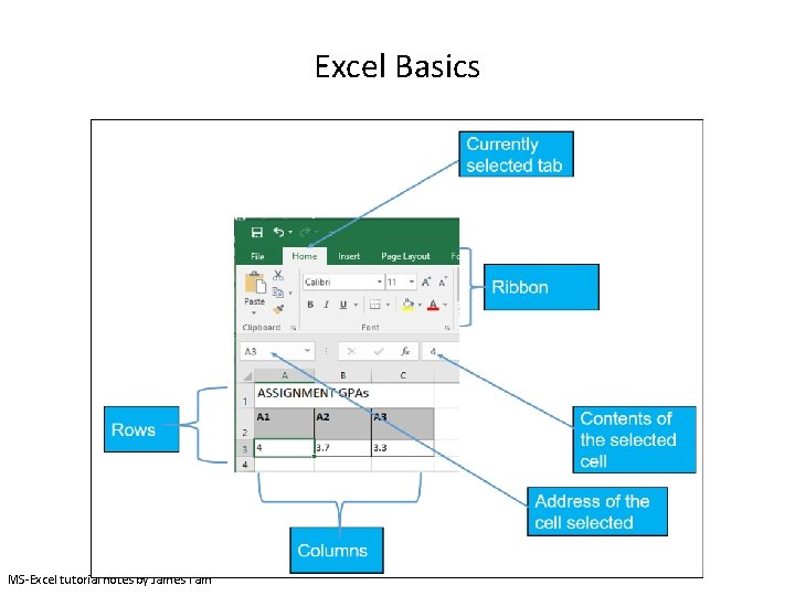 Excel Basics MS-Excel tutorial notes by James Tam 