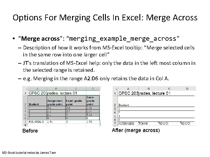 Options For Merging Cells In Excel: Merge Across • “Merge across”: “merging_example_merge_across” – Description