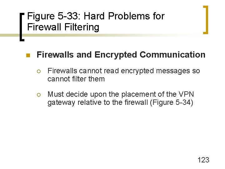 Figure 5 -33: Hard Problems for Firewall Filtering n Firewalls and Encrypted Communication ¡