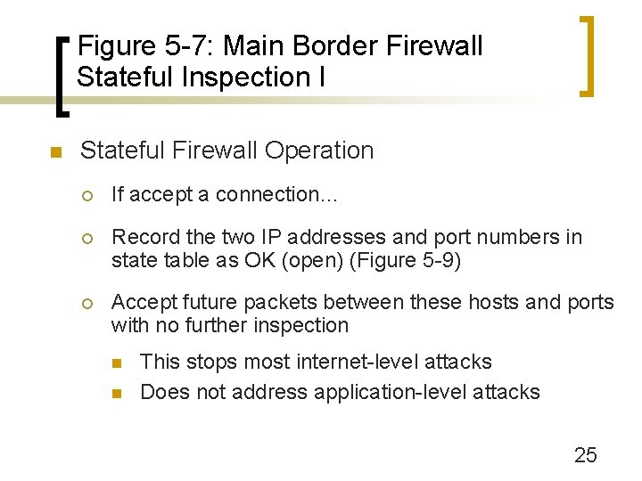 Figure 5 -7: Main Border Firewall Stateful Inspection I n Stateful Firewall Operation ¡
