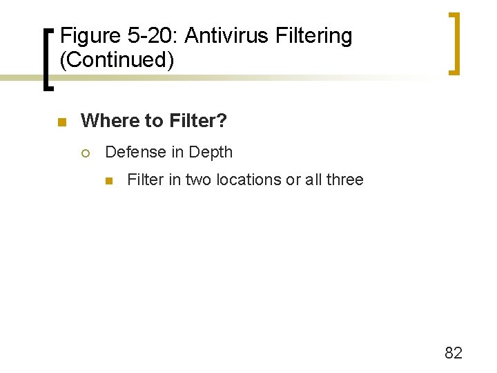 Figure 5 -20: Antivirus Filtering (Continued) n Where to Filter? ¡ Defense in Depth