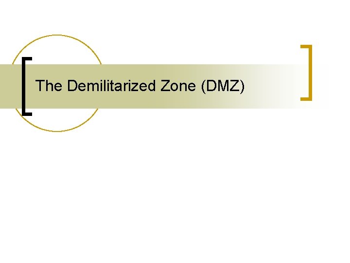 The Demilitarized Zone (DMZ) 