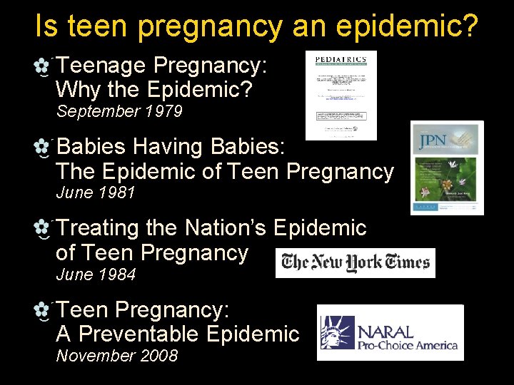 Is teen pregnancy an epidemic? _Teenage Pregnancy: Why the Epidemic? September 1979 _Babies Having