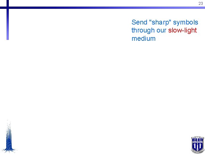 23 Send "sharp" symbols through our slow-light medium 