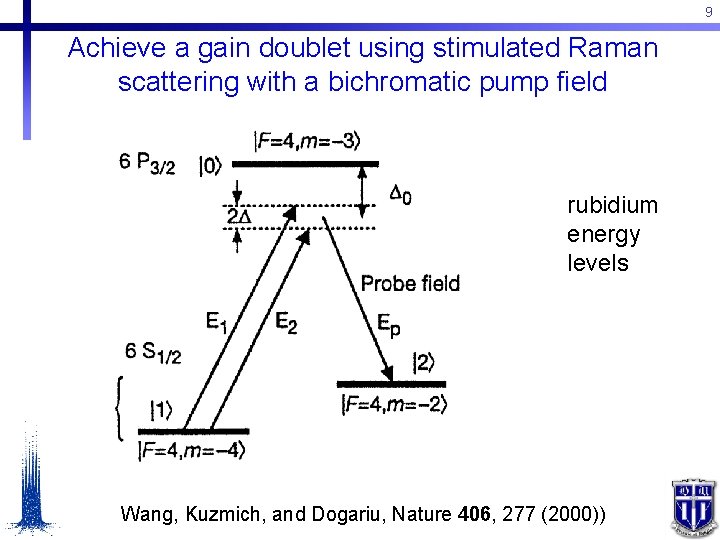 9 Achieve a gain doublet using stimulated Raman scattering with a bichromatic pump field