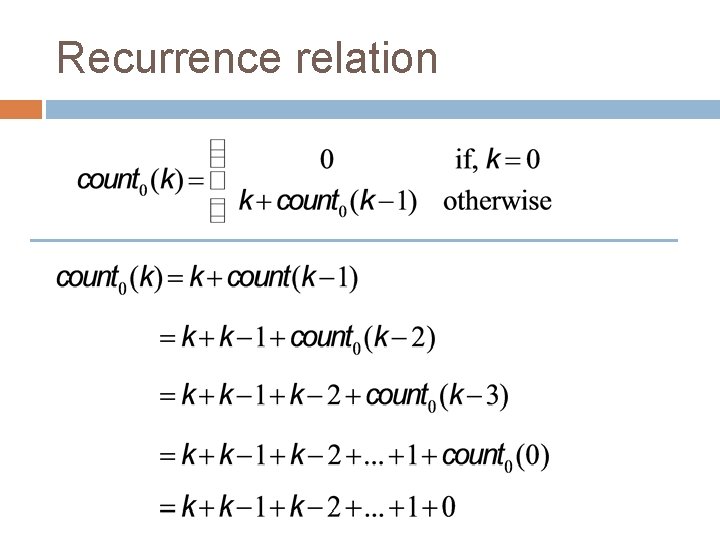 Recurrence relation 