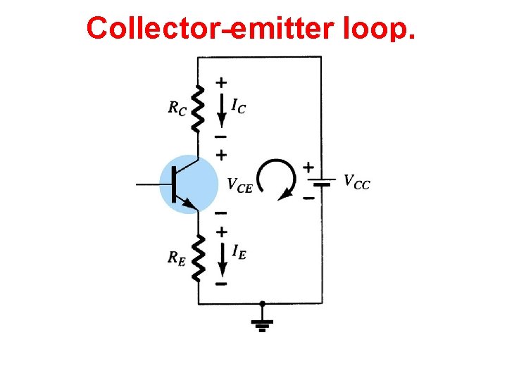 Collector-emitter loop. Collector-emitter loop.
