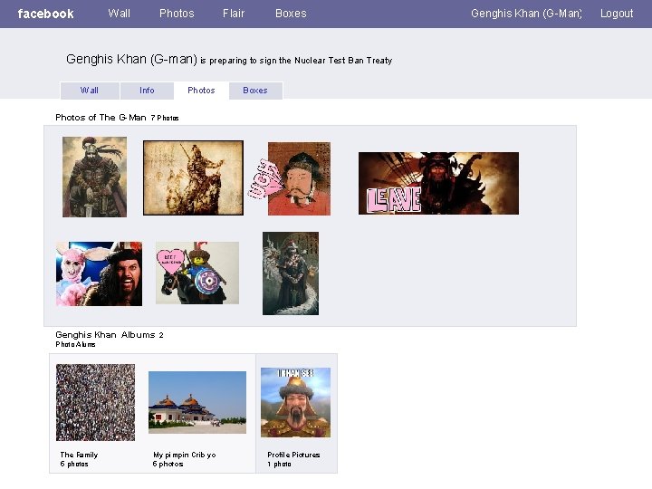 facebook Wall Photos Flair Boxes Genghis Khan (G-man) is preparing to sign the Nuclear