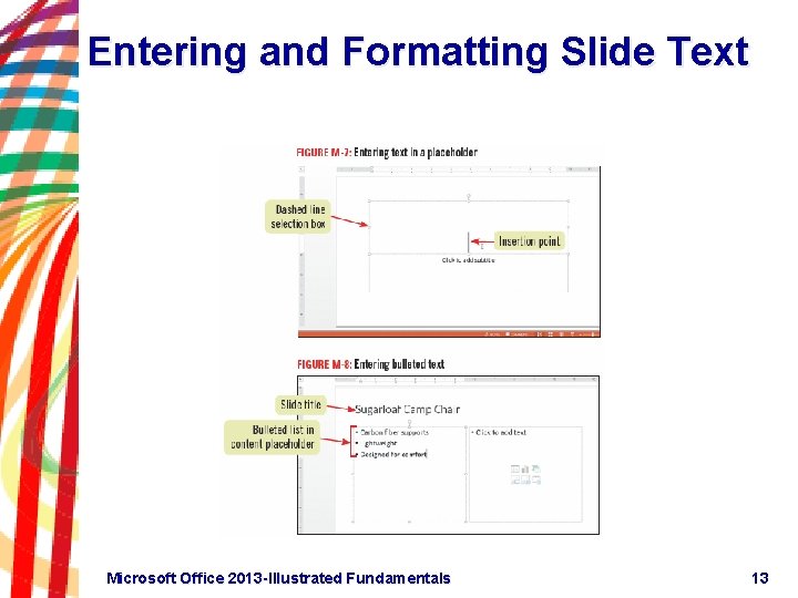 Entering and Formatting Slide Text Microsoft Office 2013 -Illustrated Fundamentals 13 