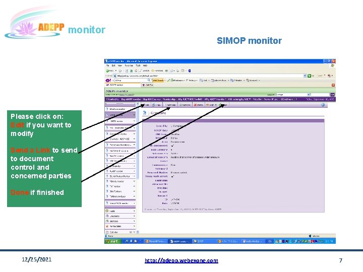 monitor SIMOP monitor Please click on: Edit if you want to modify Send a