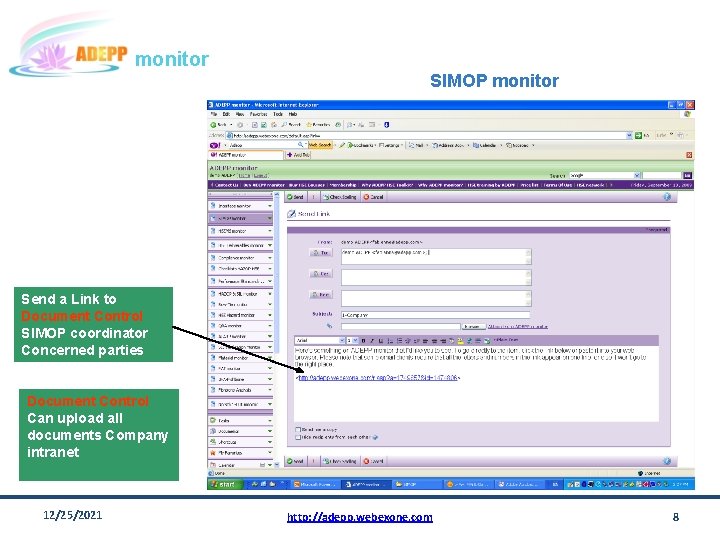 monitor SIMOP monitor Send a Link to Document Control SIMOP coordinator Concerned parties Document