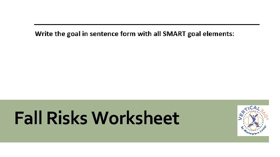 Fall Risks Worksheet 