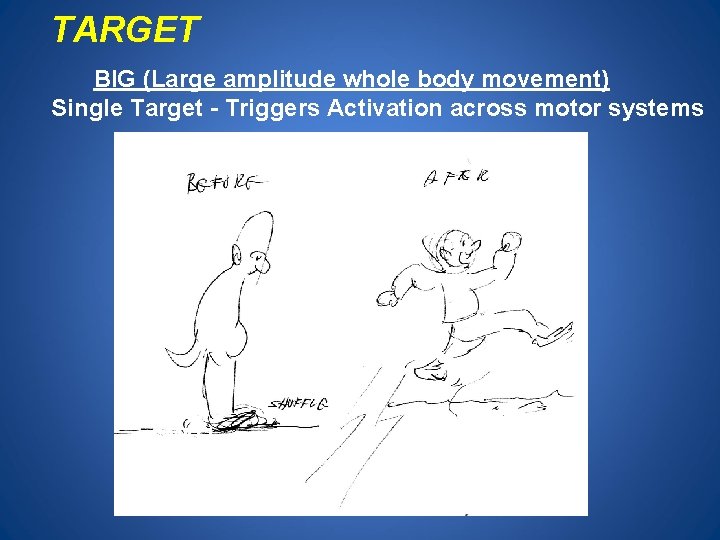 TARGET BIG (Large amplitude whole body movement) Single Target - Triggers Activation across motor