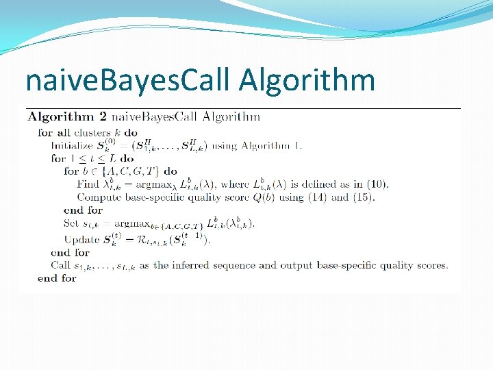 naive. Bayes. Call Algorithm 