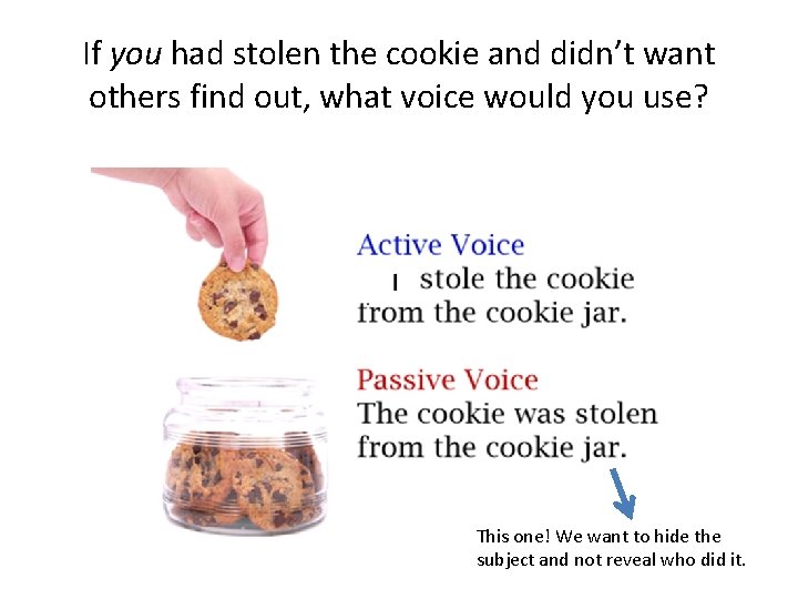If you had stolen the cookie and didn’t want others find out, what voice