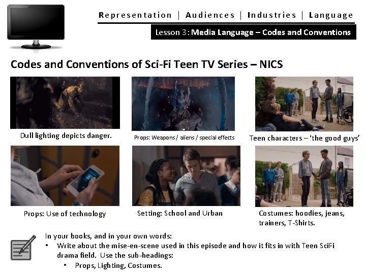 Representation │ Audiences │ Industries │ Language Lesson 3: Media Language – Codes and