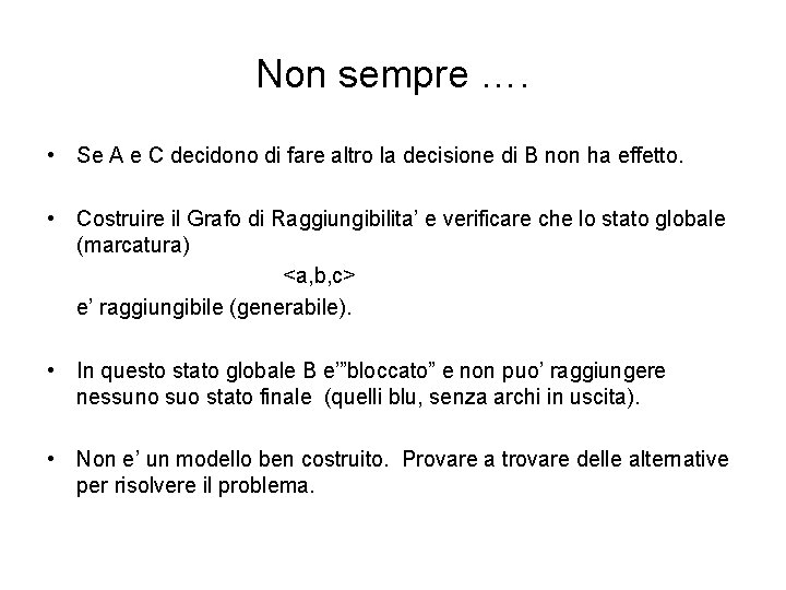 Non sempre …. • Se A e C decidono di fare altro la decisione