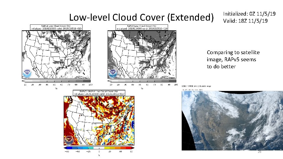 Low-level Cloud Cover (Extended) Initialized: 0 Z 11/5/19 Valid: 18 Z 11/5/19 Comparing to