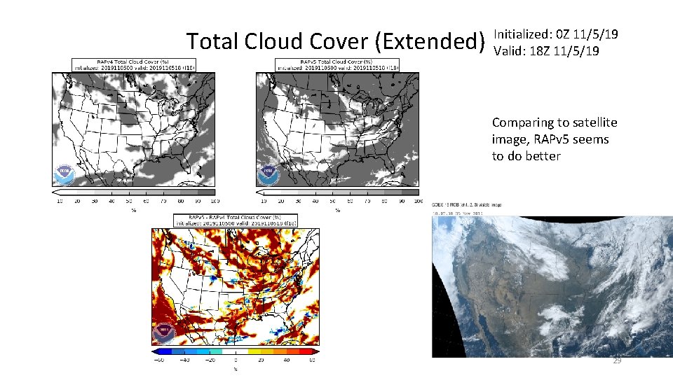 Total Cloud Cover (Extended) Initialized: 0 Z 11/5/19 Valid: 18 Z 11/5/19 Comparing to