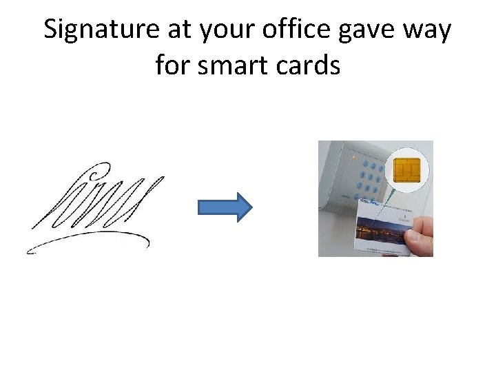 Signature at your office gave way for smart cards 