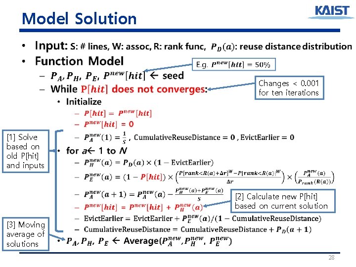 Model Solution • Changes < 0. 001 for ten iterations [1] Solve based on