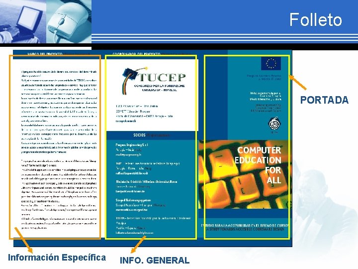 Folleto PORTADA Información Específica INFO. GENERAL 