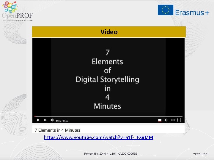 Video https: //www. youtube. com/watch? v=a 1 f-_FXg. JZM Project No. 2014 -1 -LT