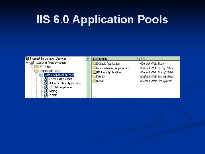 IIS 6. 0 Application Pools 