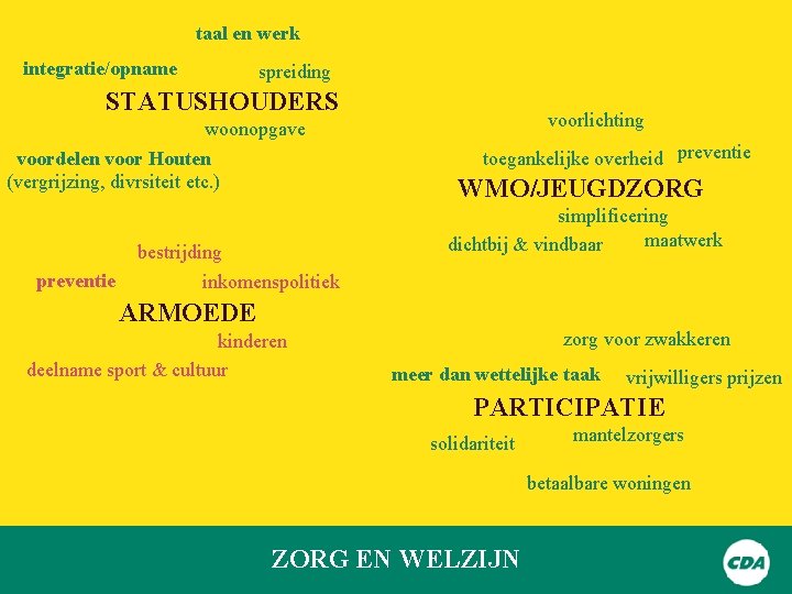 taal en werk integratie/opname spreiding STATUSHOUDERS woonopgave voordelen voor Houten (vergrijzing, divrsiteit etc. )