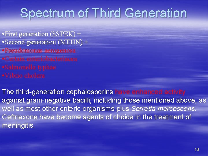 Spectrum of Third Generation • First generation (SSPEK) + • Second generation (MEHN) +