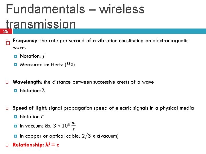 Fundamentals – wireless transmission 25 