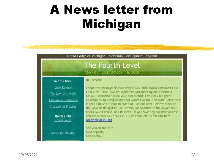 A News letter from Michigan 12/25/2021 28 