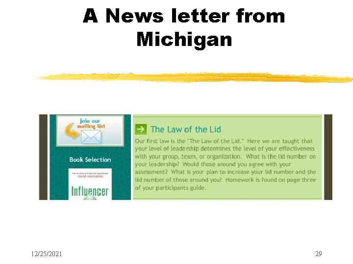 A News letter from Michigan 12/25/2021 29 