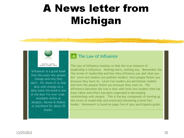 A News letter from Michigan 12/25/2021 30 