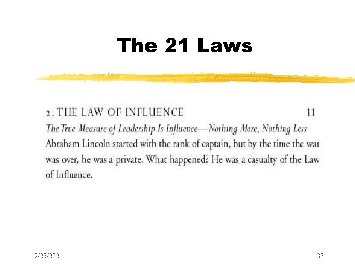 The 21 Laws 12/25/2021 33 