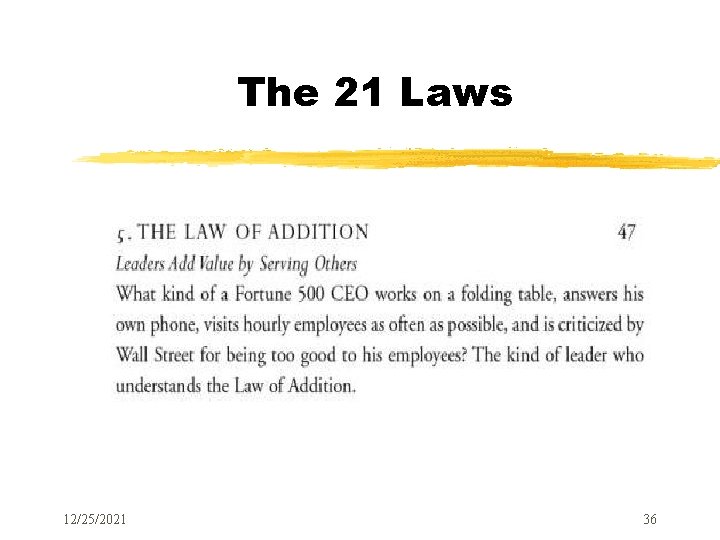 The 21 Laws 12/25/2021 36 