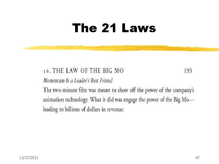 The 21 Laws 12/25/2021 47 
