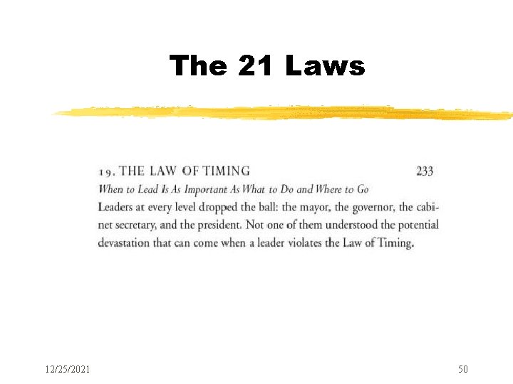 The 21 Laws 12/25/2021 50 
