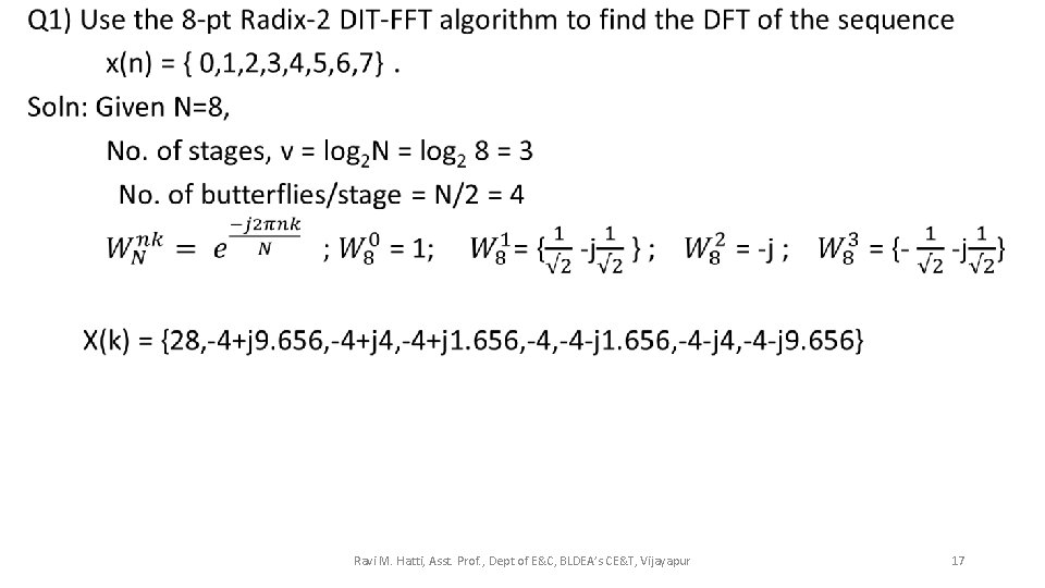  • Ravi M. Hatti, Asst. Prof. , Dept of E&C, BLDEA’s CE&T, Vijayapur