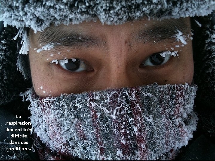 La respiration devient très difficile dans ces conditions. 