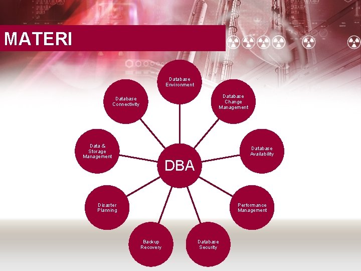 MATERI Database Environment Database Change Management Database Connectivity Data & Storage Management Database Availability