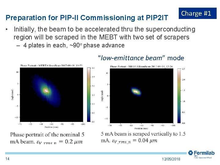 Preparation for PIP-II Commissioning at PIP 2 IT Charge #1 • Initially, the beam