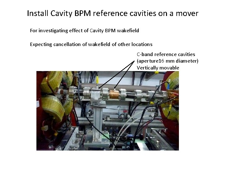 Install Cavity BPM reference cavities on a mover For investigating effect of Cavity BPM