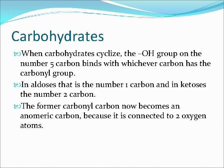 Simple sugars Carbohydrates Basic formula CH 2 On