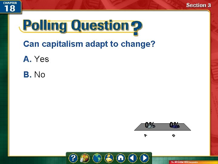 Can capitalism adapt to change? A. Yes B. No A. A B. B  Can capitalism adapt to change? A. Yes B. No A. A B. B