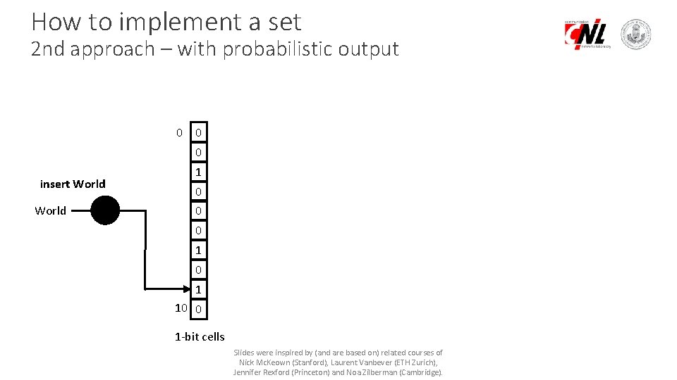 How to implement a set 2 nd approach – with probabilistic output 0 0