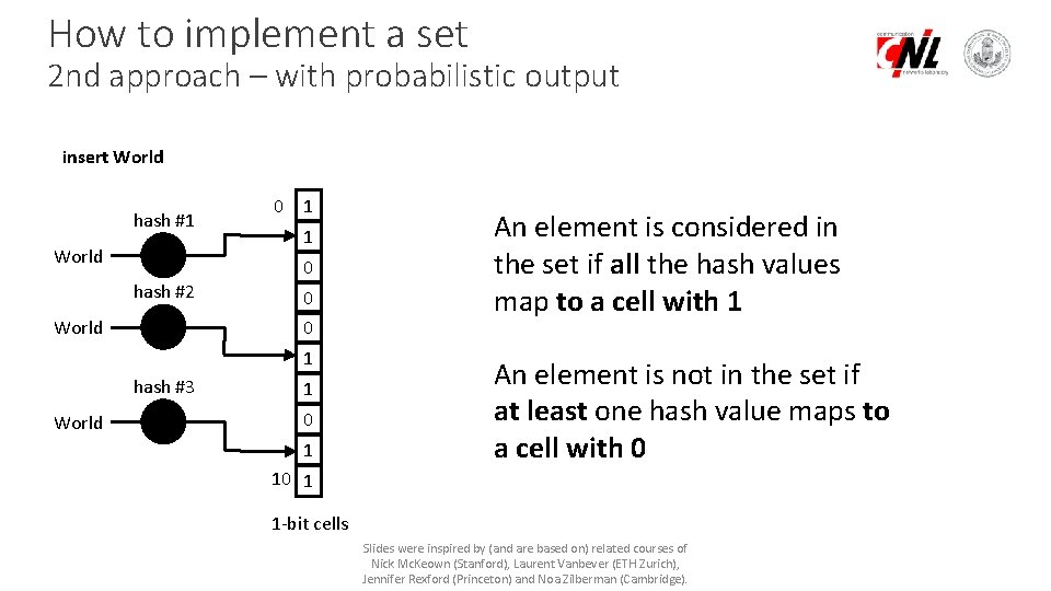 How to implement a set 2 nd approach – with probabilistic output insert World